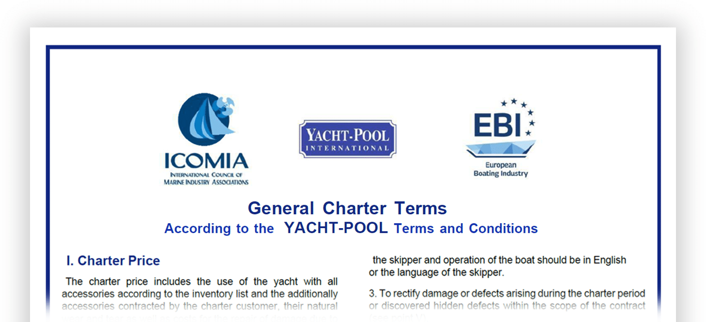 Document showing General Charter Terms and marine logos